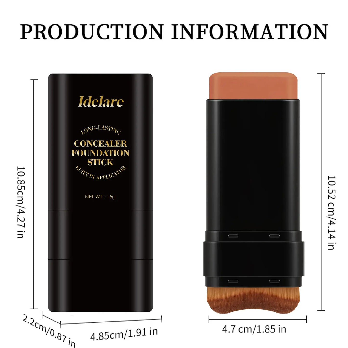 Dual-ended illuminating concealer and foundation stick (with built-in brush): waterproof and sweat-resistant, it glides on for an even, flawless finish, creating a radiant, luminous complexion.