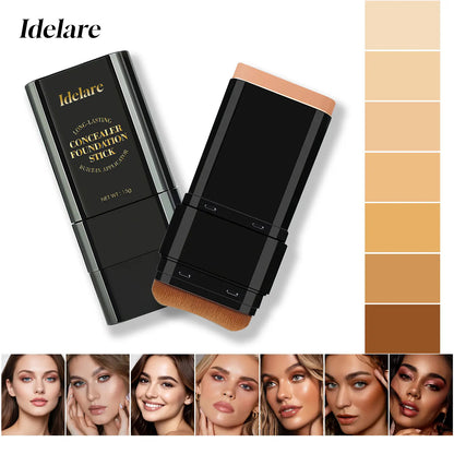 Dual-ended illuminating concealer and foundation stick (with built-in brush): waterproof and sweat-resistant, it glides on for an even, flawless finish, creating a radiant, luminous complexion.