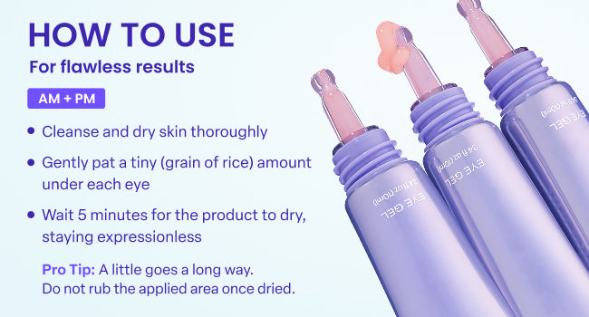 Eye cream targeting puffiness, under-eye bags, wrinkles, fine lines, and dark circles.