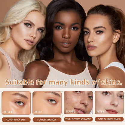 Dual-ended illuminating concealer and foundation stick (with built-in brush): waterproof and sweat-resistant, it glides on for an even, flawless finish, creating a radiant, luminous complexion.